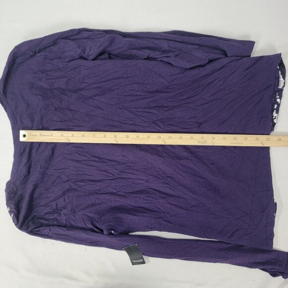 Tahari Women's Shirt Top Bally Long Sleeve Hendrix / Silver Size XL Srp $88 NEW - Picture 5 of 7